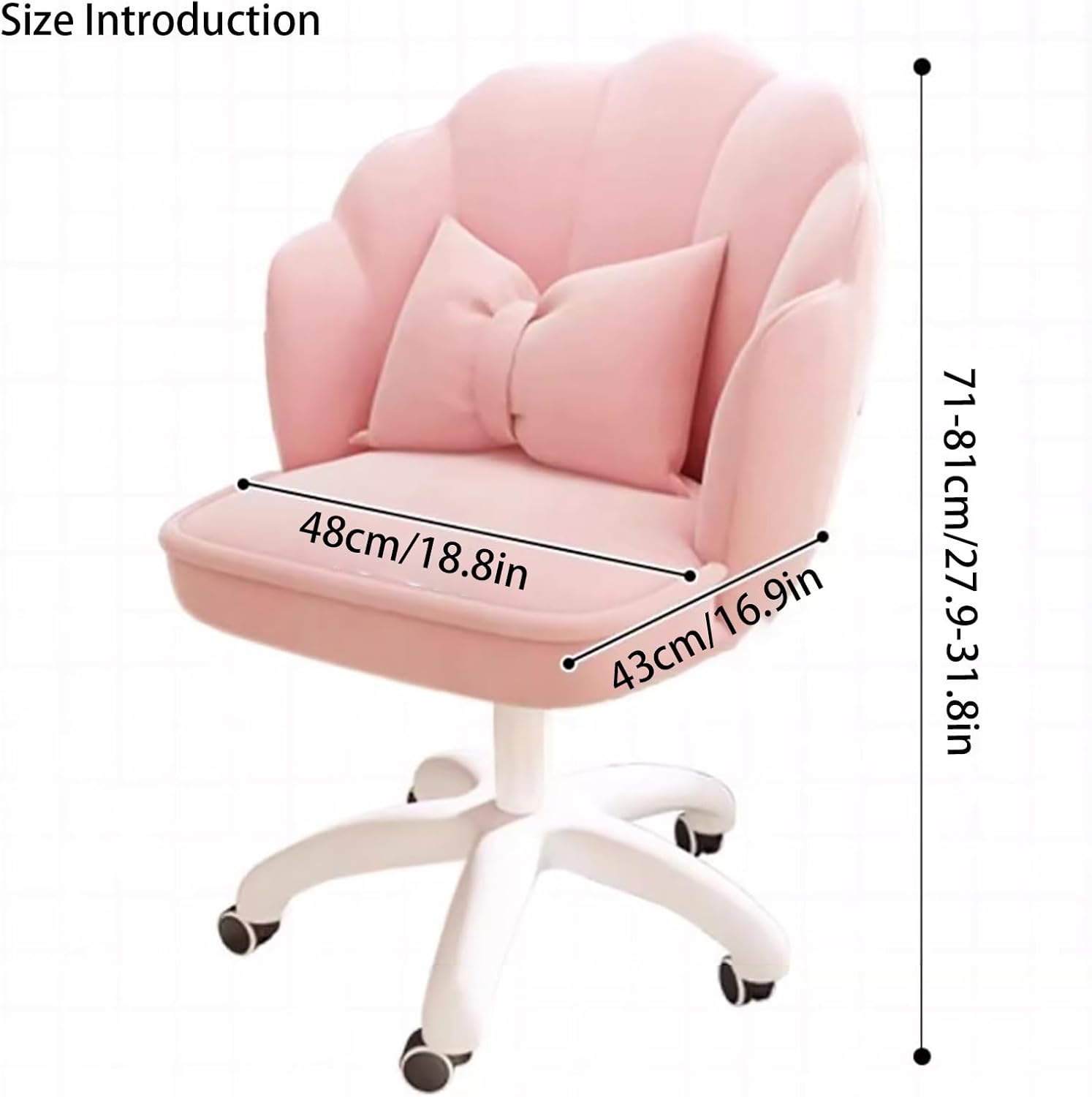 Generic Sofa Chair,Ergonomic Armrest Lumbar Support, Height Adjustable Chair, Executive Swivel Computer Padded Seat Cushion for Home/Office, Beige