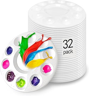 Hulameda 32pcs Paint Tray Palettes, Paint Pallet, Paint Palettes,Paint Trays, Paint Trays for Kids, Plastic Palette, Paint...