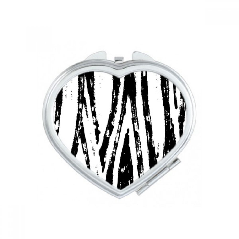 Miroir de poche portable texture coeur pour retouches maquillage