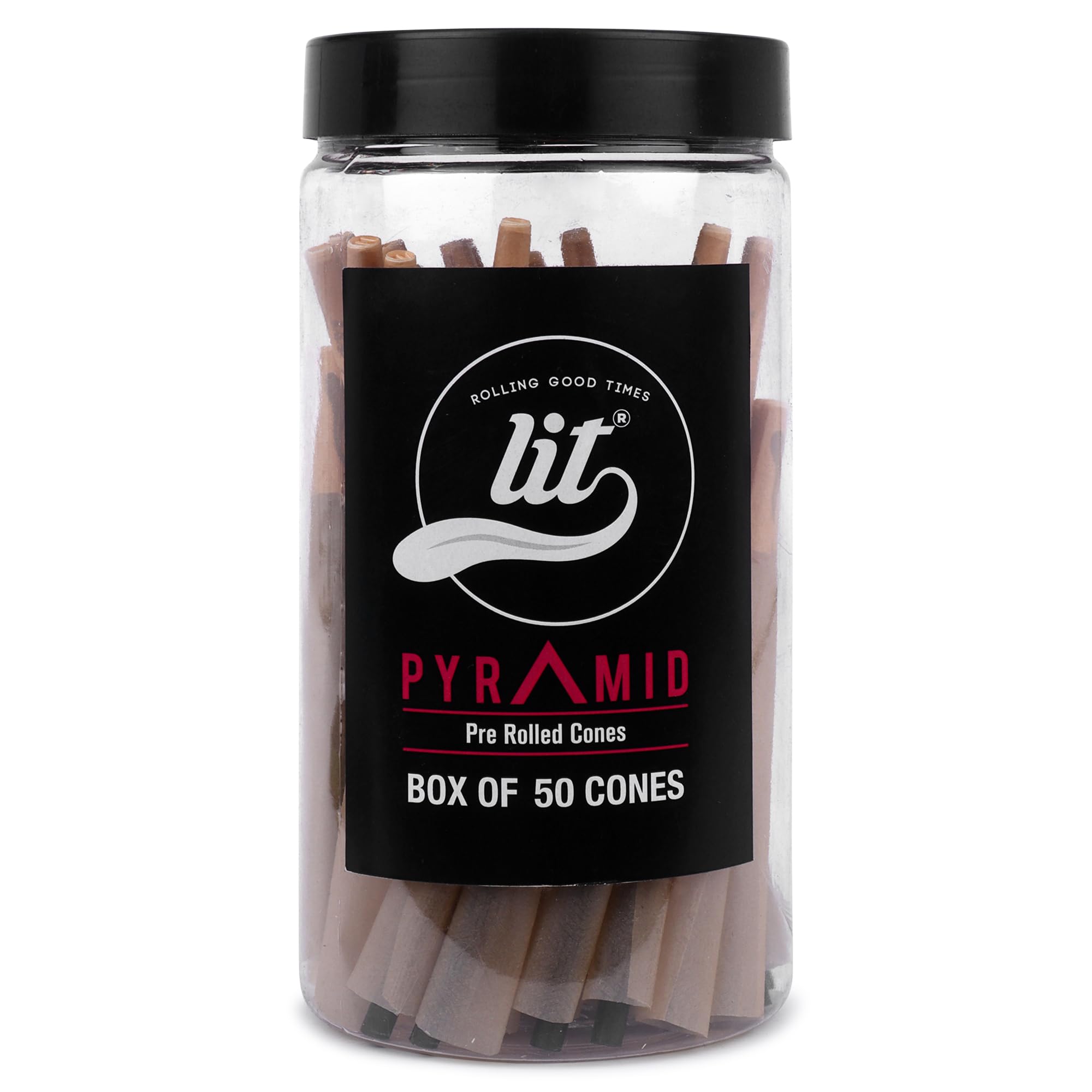 Pyramid Unbleached Organic Paper Party Box of 50 King Size Pre Rolled Cones (Brown)