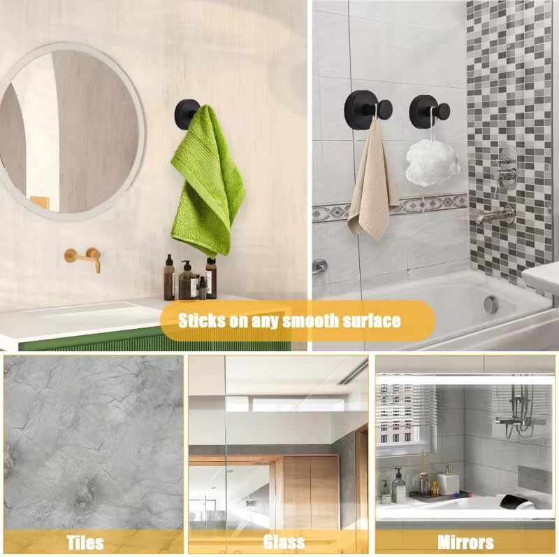 Lot De 4 Crochets à Ventouse Pour Salle De Bain, Douche, Mur, Porte