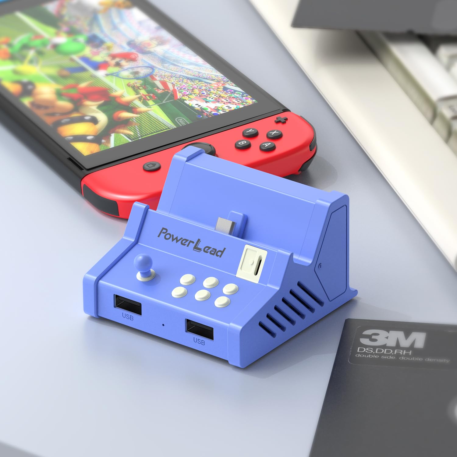 Dock TV per Nintendo Switch, Dock Switch HD portatile, Stazione di docking per Nintendo Switch/OLED, Porta HDMI, Stile arcade retrò
