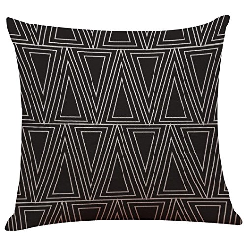 Ronamick Kissenbezug Kissenhülle 2 Almohada Funda De Cojín 45 cmx45 cm ronamick Vintage Blanco y Negro Algodón Lino Throw almohada fundas de almohada Funda de almohada fundas de cojín (, D, 45cm*45cm