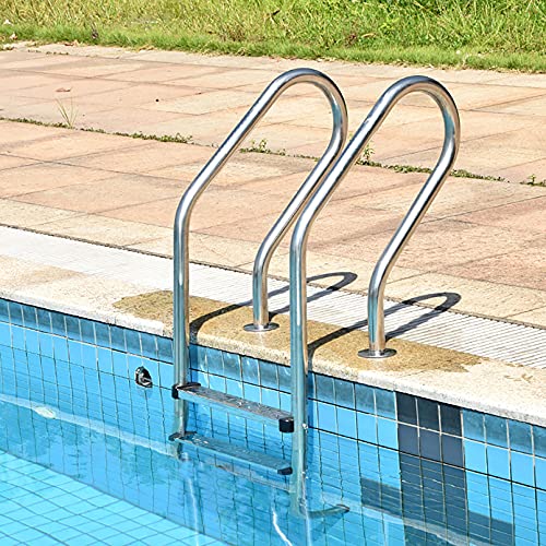 Barandal de piscina de acero inoxidable con dos peldaños miniatura 1