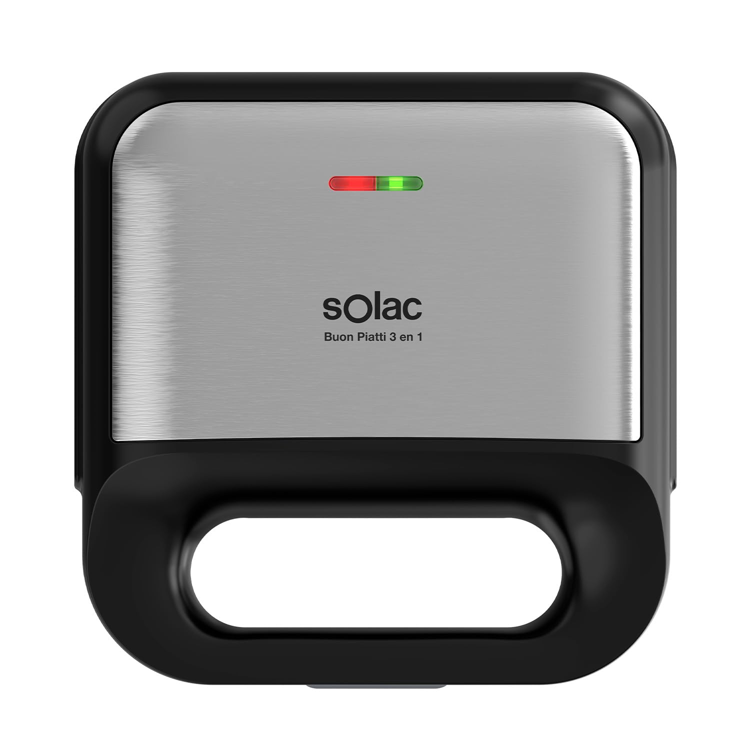 Sandwichera Solac Buon Piatti 3 en 1 | 750W | Placas Intercambiables (Gofre, Grill, Sandwich) | Asa Fría | Recubrimiento Antiadhesivo | Enrollacables, Almacenaje Vertical y Horizontal | Cable 65 cm