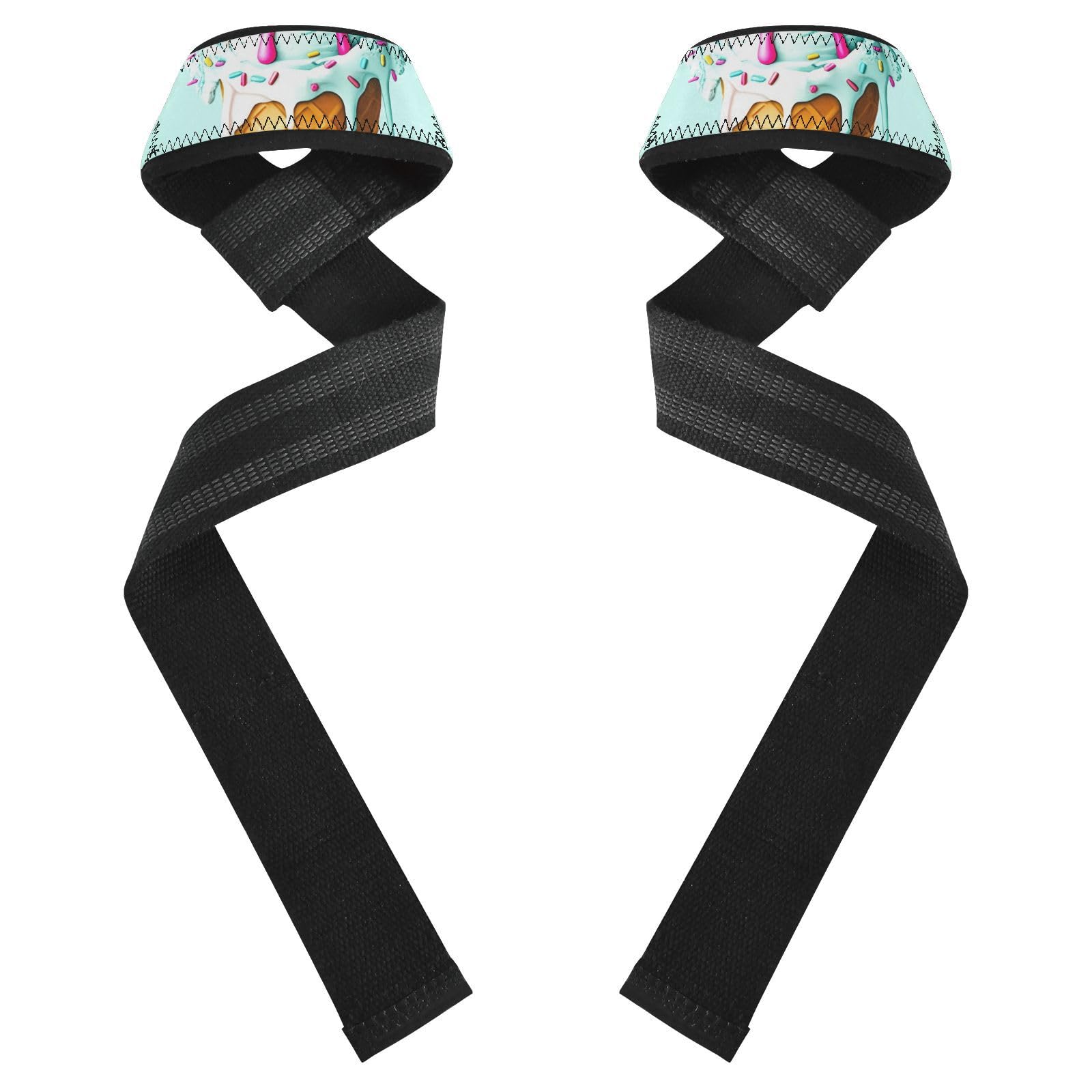 STAYTOP Ice Cream Wrist Straps for Weightlifting,Lifting Straps with Neoprene Cushioned Wrist Padded and Anti-Skid Silicone for Strength Training,Bodybuilding,Deadlifting