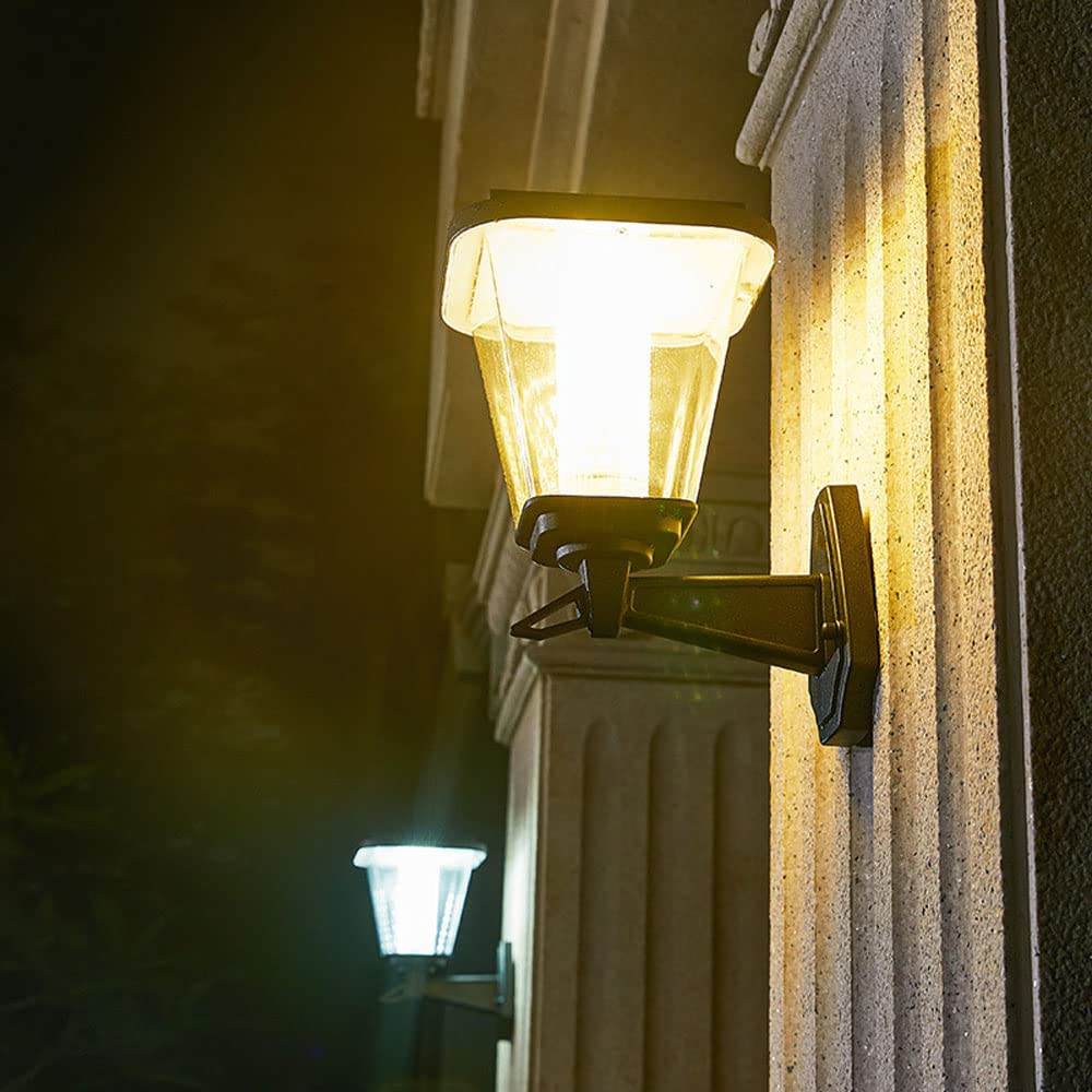 Ip55 Wodoodporny Kinkiet ścienny Led Na Energię Słoneczną Nowoczesna Czarna Aluminiowa Oprawa Oświetleniowa Zewnętrzna Zewnętrzne Lampy Solarne