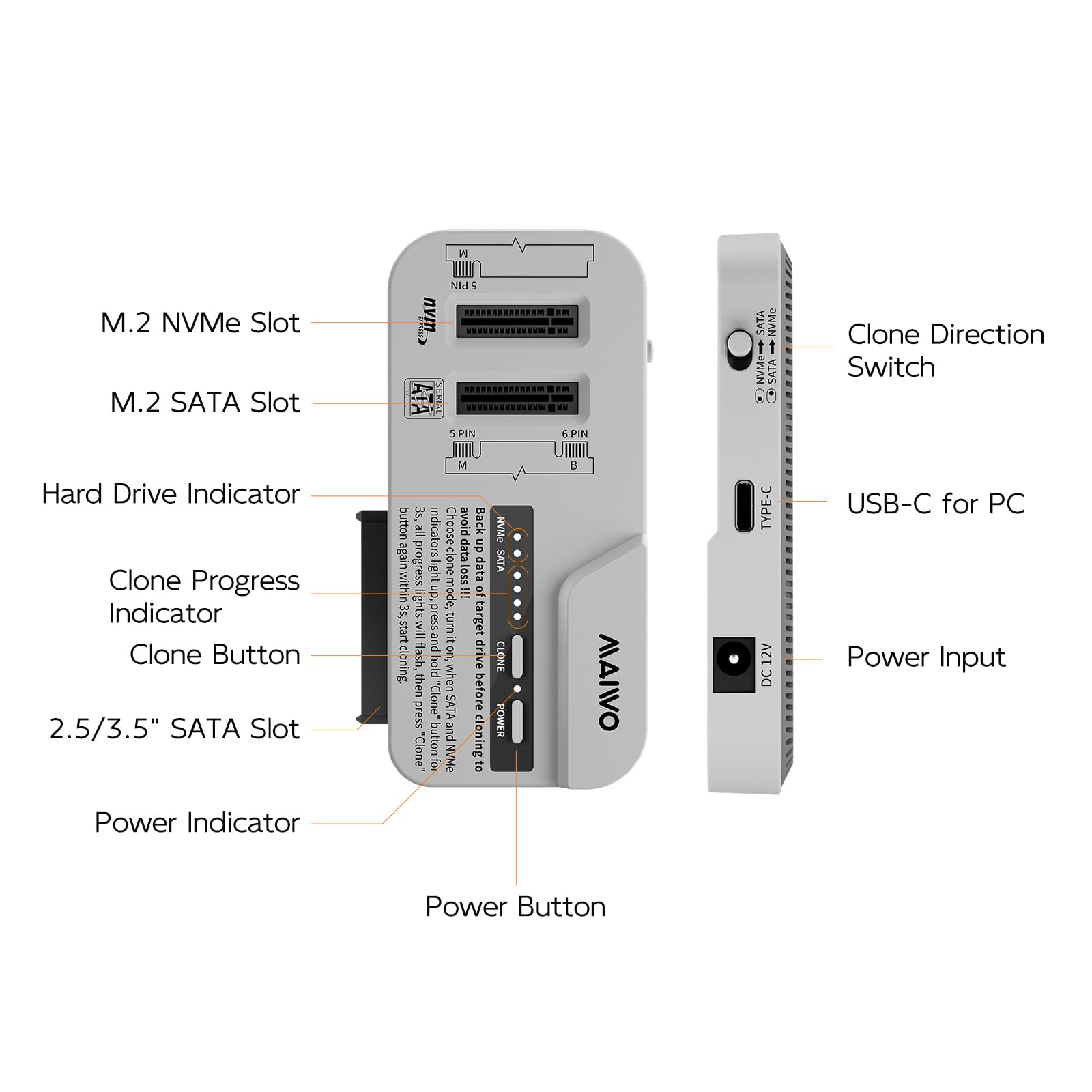 Amazon.co.jp: MAIWO M.2 NVMe/SATA & 2.5/3.5インチ SATA SSD/HDD