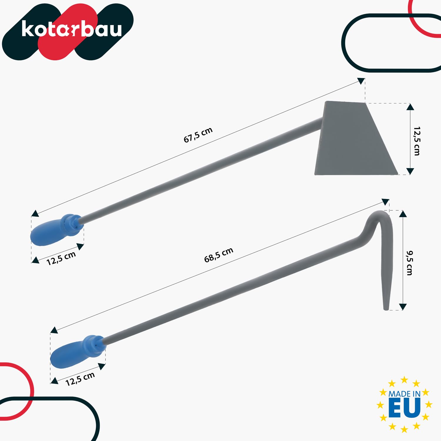 KOTARBAU® Rascador + Atizador para Estufas, chimeneas, barbacoas, Acero Lacado, Atizador para Remover Las brasas, leña o carbón, Accesorio de Chimenea, Rasqueta, Atizador de Fuego, Resistente