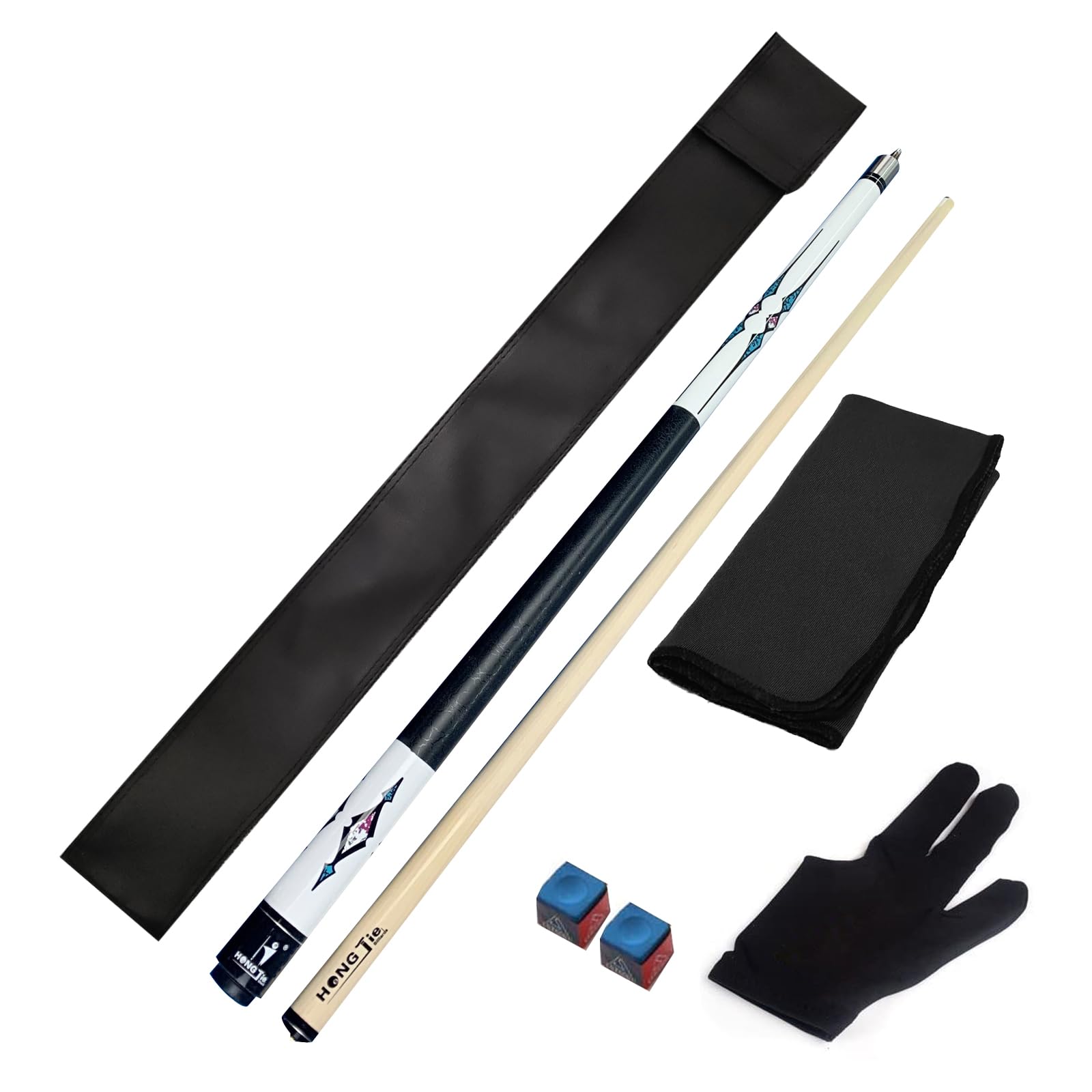 Adevar Billard Queue,Billiard Queu mit Rutschfester Griff Kanadischer Ahorn Pool Queue mit Edelstahl Gelenk 57'' Snooker Queue Set mit Leder Aufbewahrungstasche Billiard Cue für Billard Enthusiasten