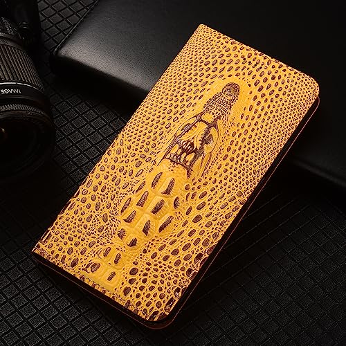 Étui en cuir pour Samsung S23 Plus style crocodile à rabat