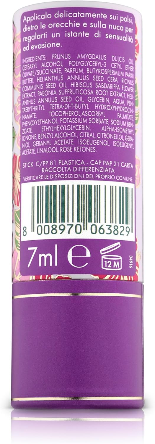 12x Tesori d'Oriente, Festes Parfüm, ohne Wasser und Alkohol, Hibiskus und Pfingstrose, blumig-sonniger Duft Profumo Solido Ibisco e Peonia, 7ml + Beni Culinari Kostenloser Schlüsselanhänger