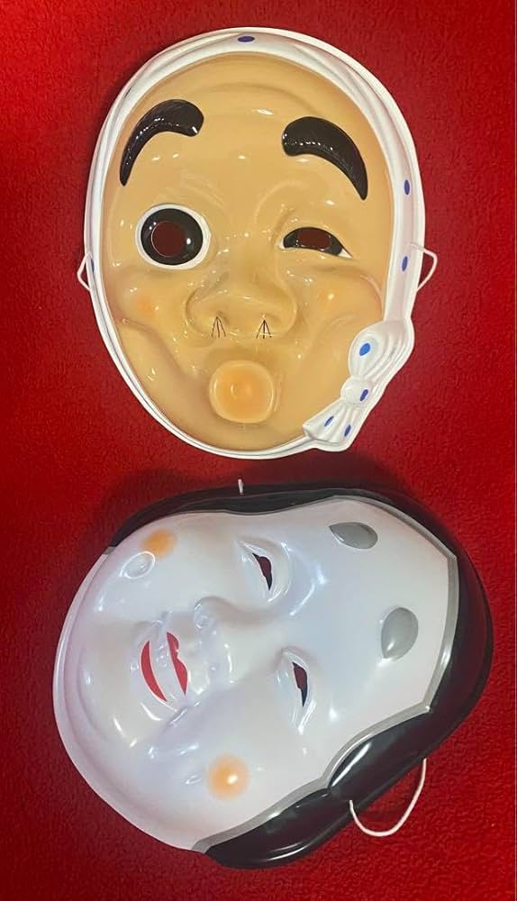 小天狗　翁面の能面　お面　２点セット お面2種類セット 小天狗 翁面の能面 お面 2点セット