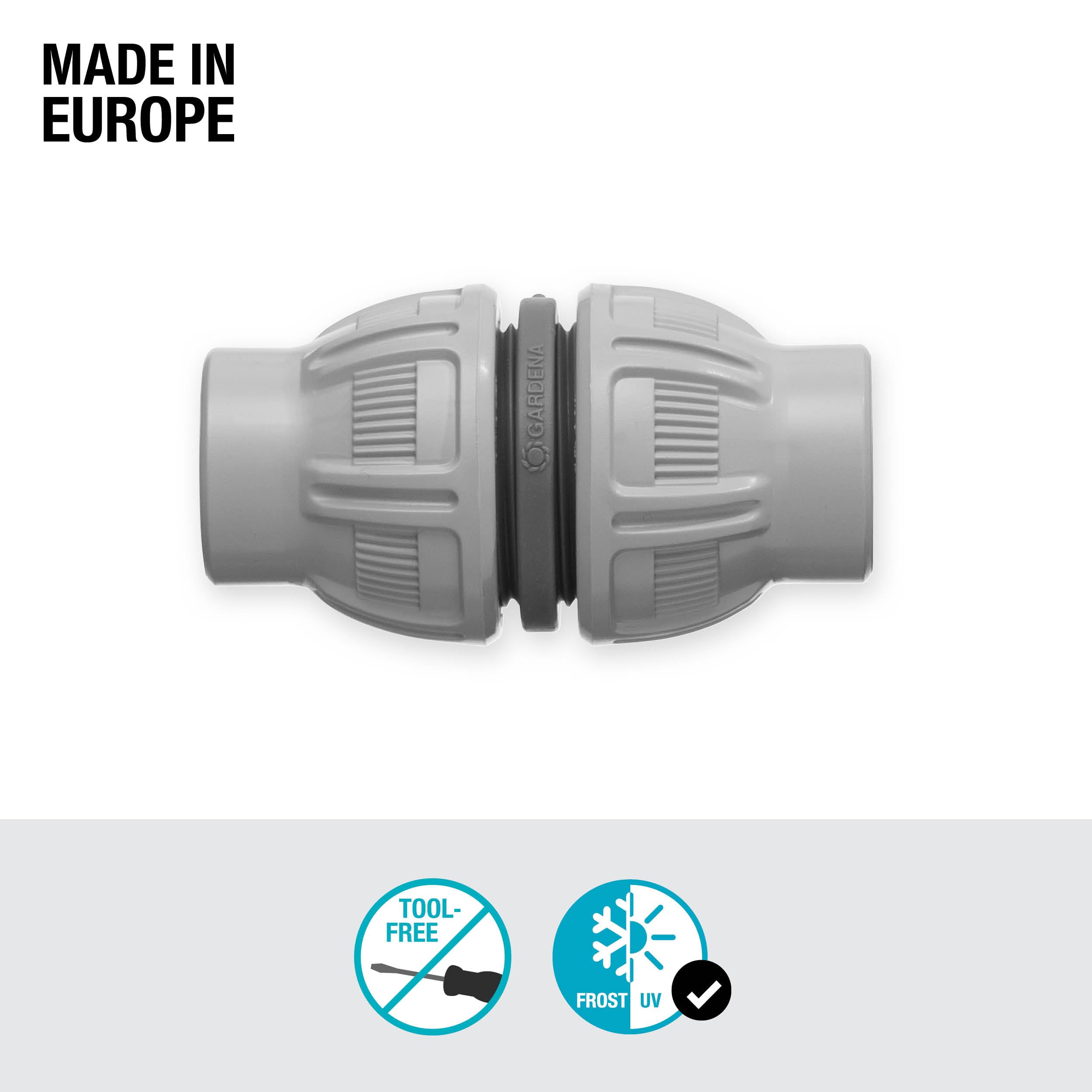 Gardena Liano Hose Repairer 1/2 inch: provides a secure connection between two Liano hose ends, sustainably repairs broken textile hoses, frost- and UV-resistant (18230-20)