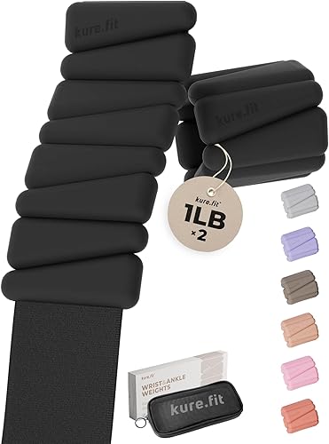 Miniatura 10 de Peso para Pilates | Pesas ajustables para muñeca y tobillo para mujeres | Brazaletes con peso | 1 libra/ 2 libras cada una (Juego de 2)