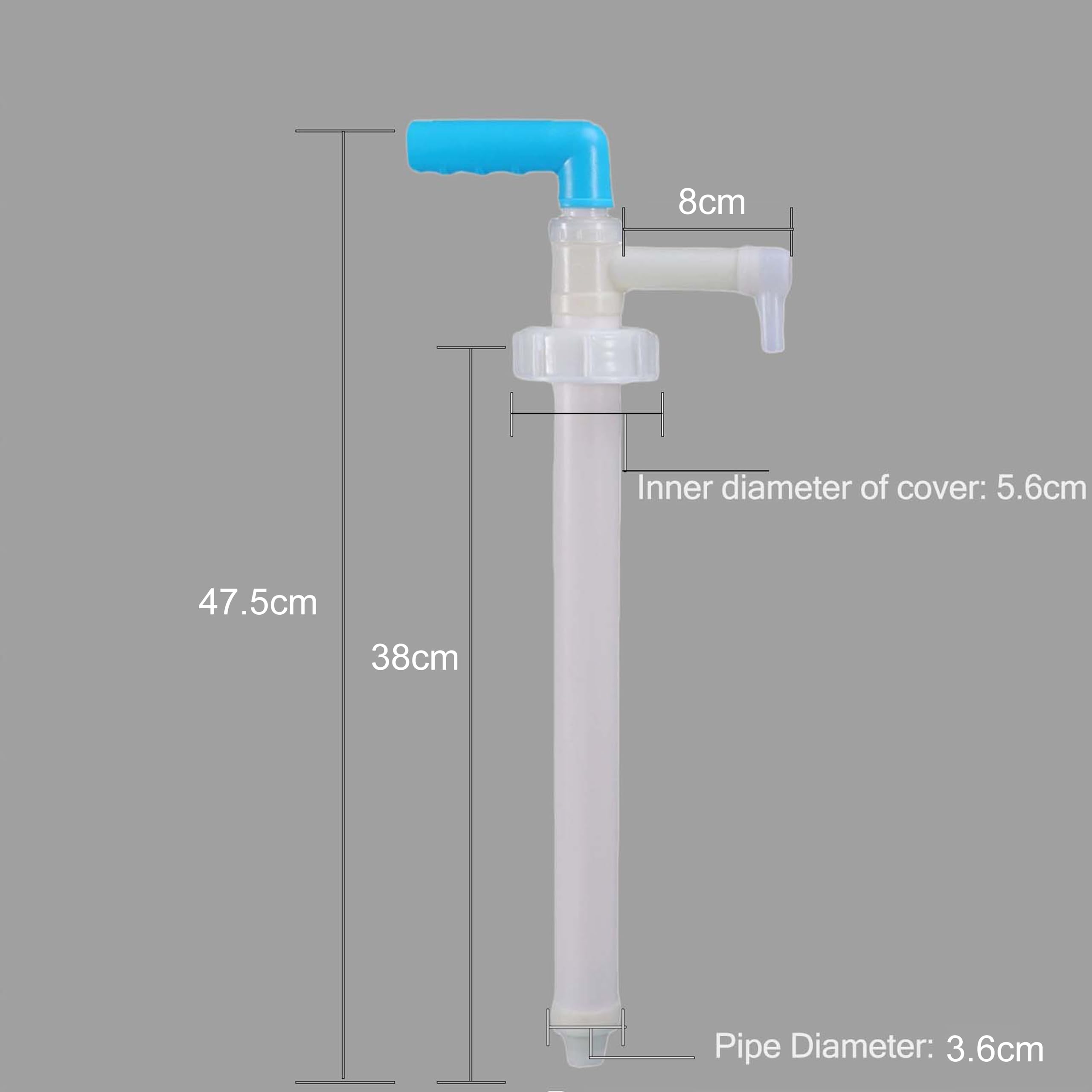 Handpumpe für Öl, Umfülllpumpe für 10-25 Liter Trommeln 39cm Kraftstoffpumpe Blau und Weiß