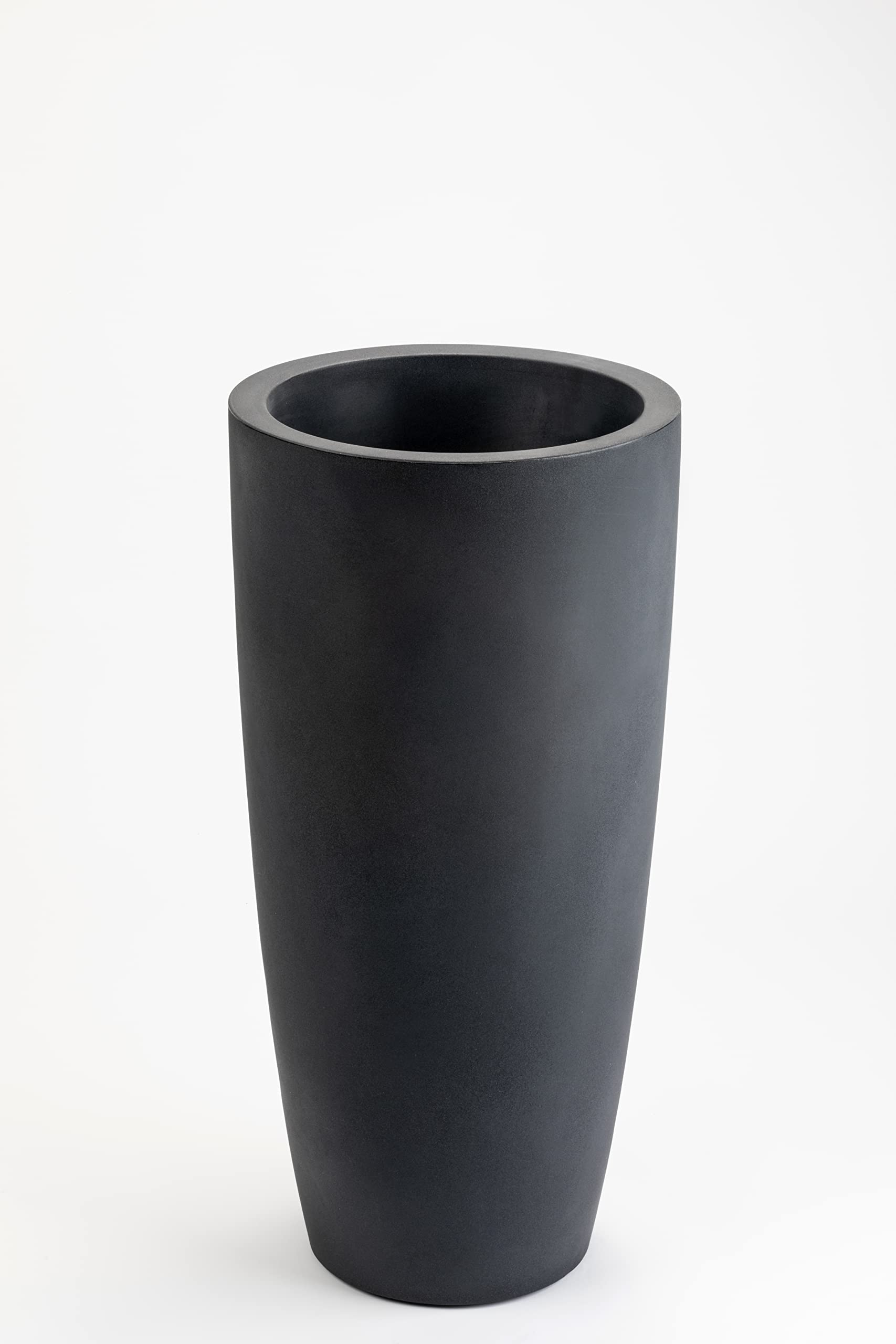 Vase Haut Nicoli Style Anthracite 38x85 Cm – Cache-pot Cylindrique, Intérieur 32,9x23,5 Cm, Capacité 18L, Pour Intérieur Et Extérieur, 2 Poignées Escamotables