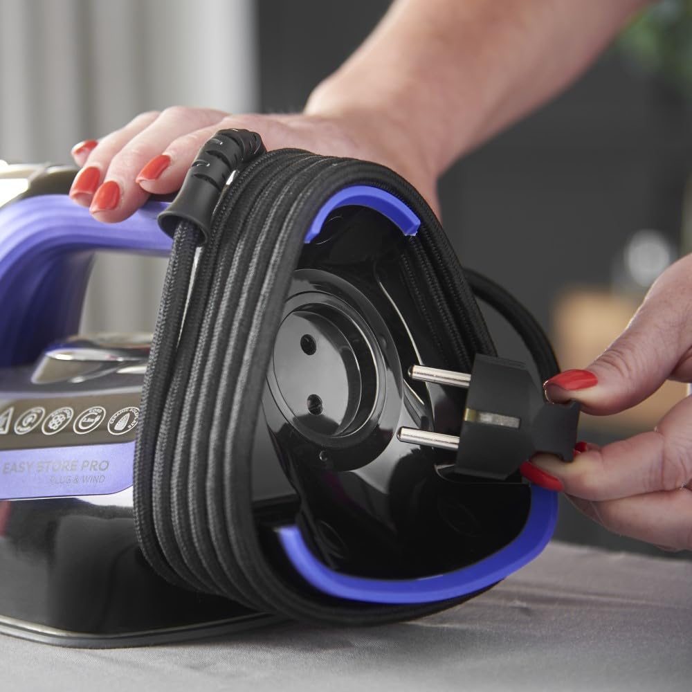 Russell Hobbs Ferro da Stiro a Vapore - Una Temperatura Ottimale per tutti i tessuti,Avvolgicavo salvaspazio - 2400 W, Colpo Vapore Extra 200 g, Piastra in Ceramica, Anticalcare, Plug&Wind 26731-56