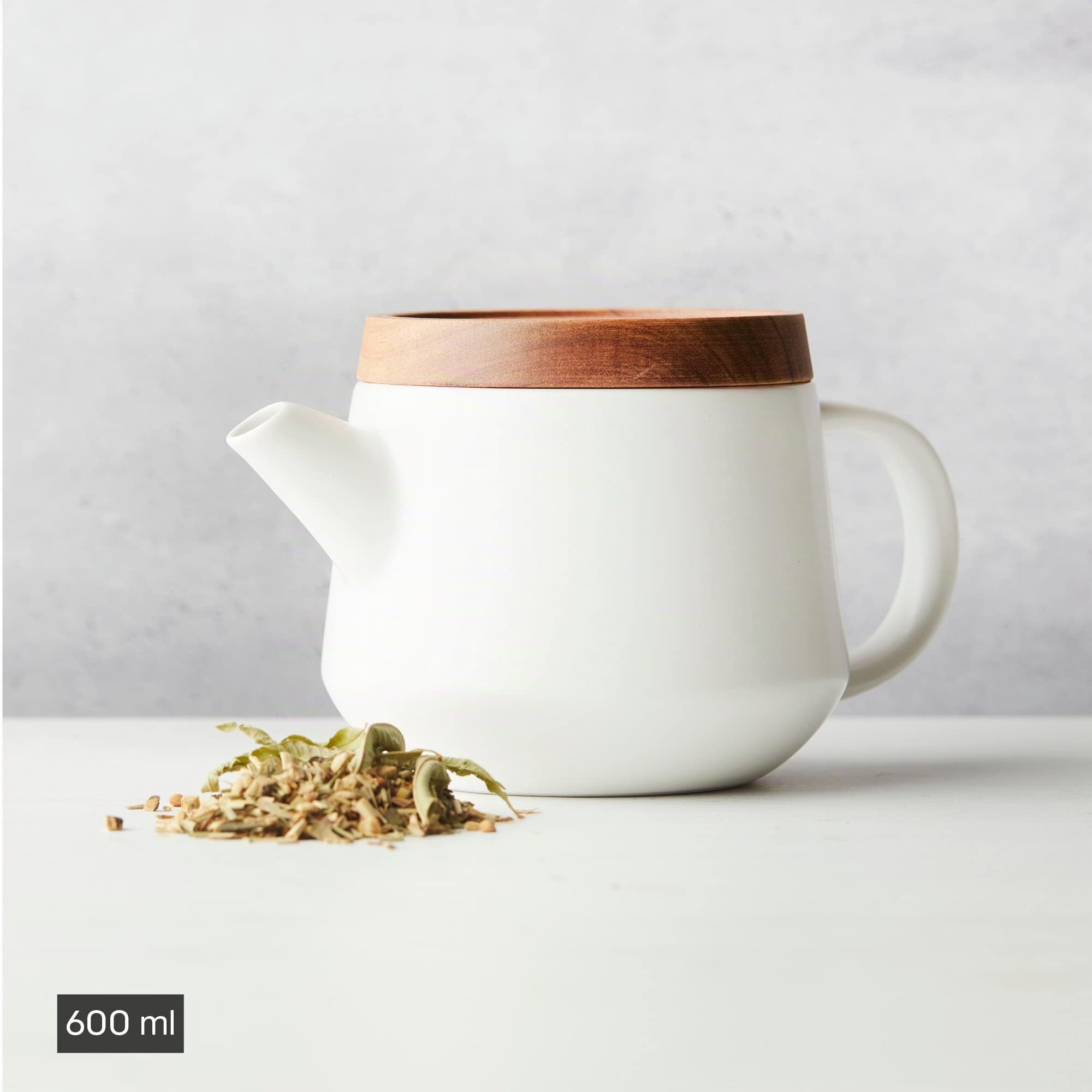 Point-Virgule - Tetera (acero inoxidable, 600 ml), color blanco