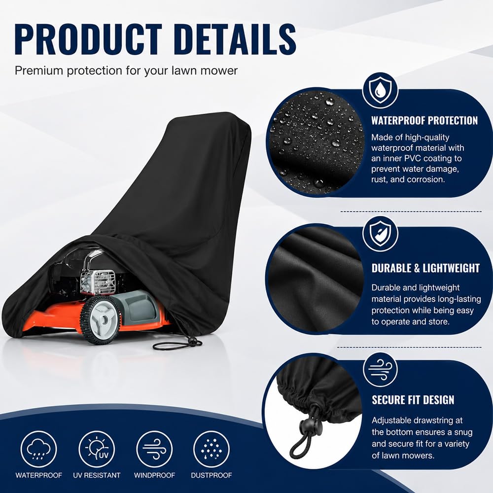 Funda para Cortacésped para Mountfield Electress 34 Li Kit, Funda para Cortacésped De Exterior Impermeable Y Resistente a Los Rayos UV