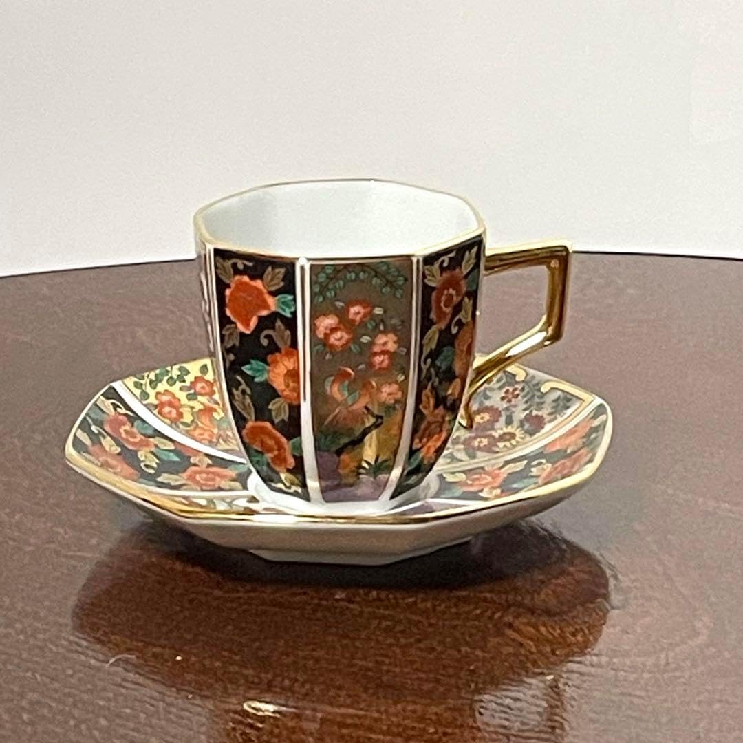 有田焼 青藍窯 金襴手 古伊万里 カップ・ソーサー