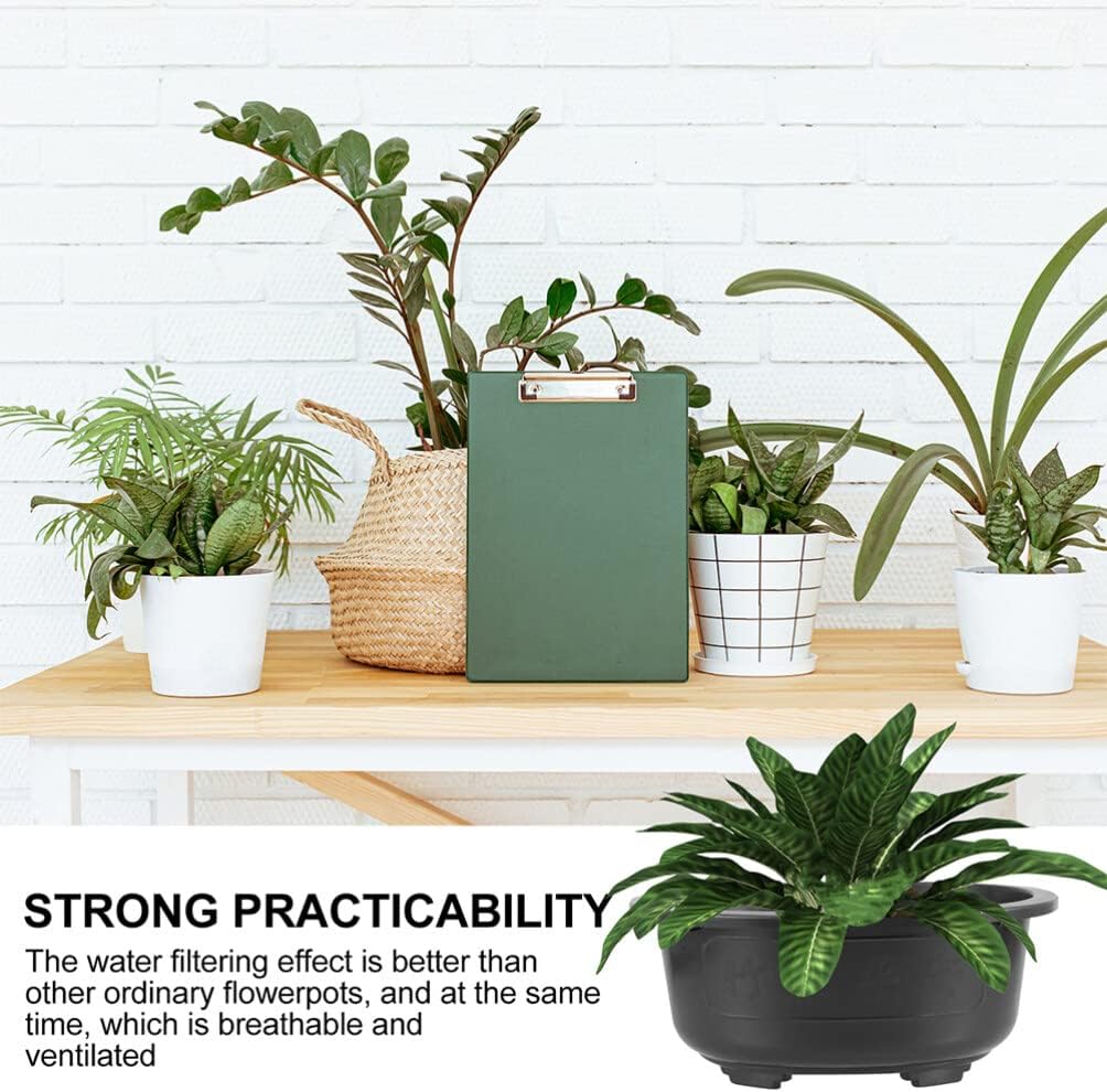 Homoyoyo 2PCS Bonsai Training Pots: 17 inch Large Bonsai Pot Oval Planter with Drainage Hole - Plastic Plants Growing for Nursery, Garden, Balcony