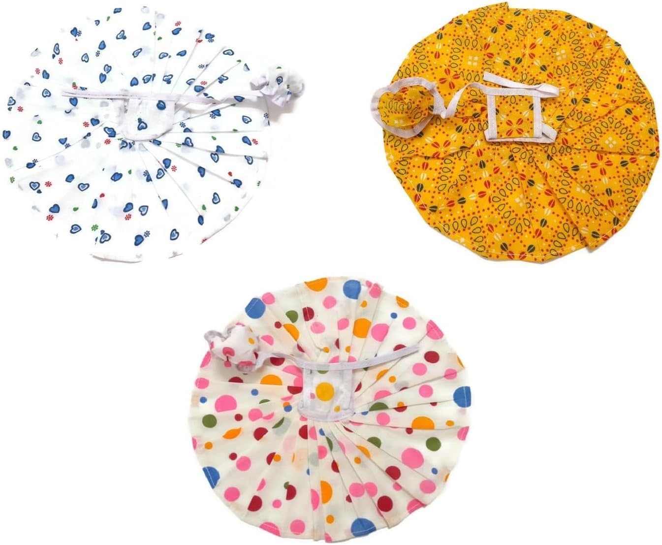 Laddu Gopal Summer Dress Pack of 4 Cotton Ladoo Bal Gopal Dress I Kanha Ji Thakur Ji Poshak Random Print, Comfortable Fabric (Size 5)