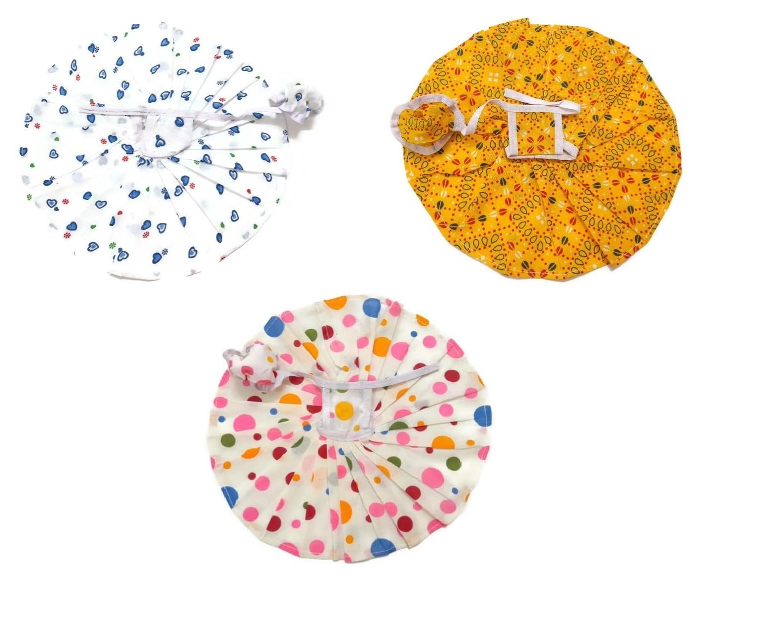 Laddu Gopal Summer Dress Pack of 4 Cotton Ladoo Bal Gopal Dress I Kanha Ji Thakur Ji Poshak Random Print, Comfortable Fabric (Size 5)