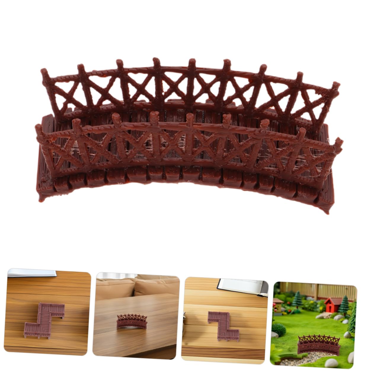 BESPORTBLE 4 Pezzi Miniature Ponti Plastica con Design Cinese Classico Decorazioni per Fatati Terrari e Acquari Modelli Forma di e Z per Ambienti Interni Ed Esterni