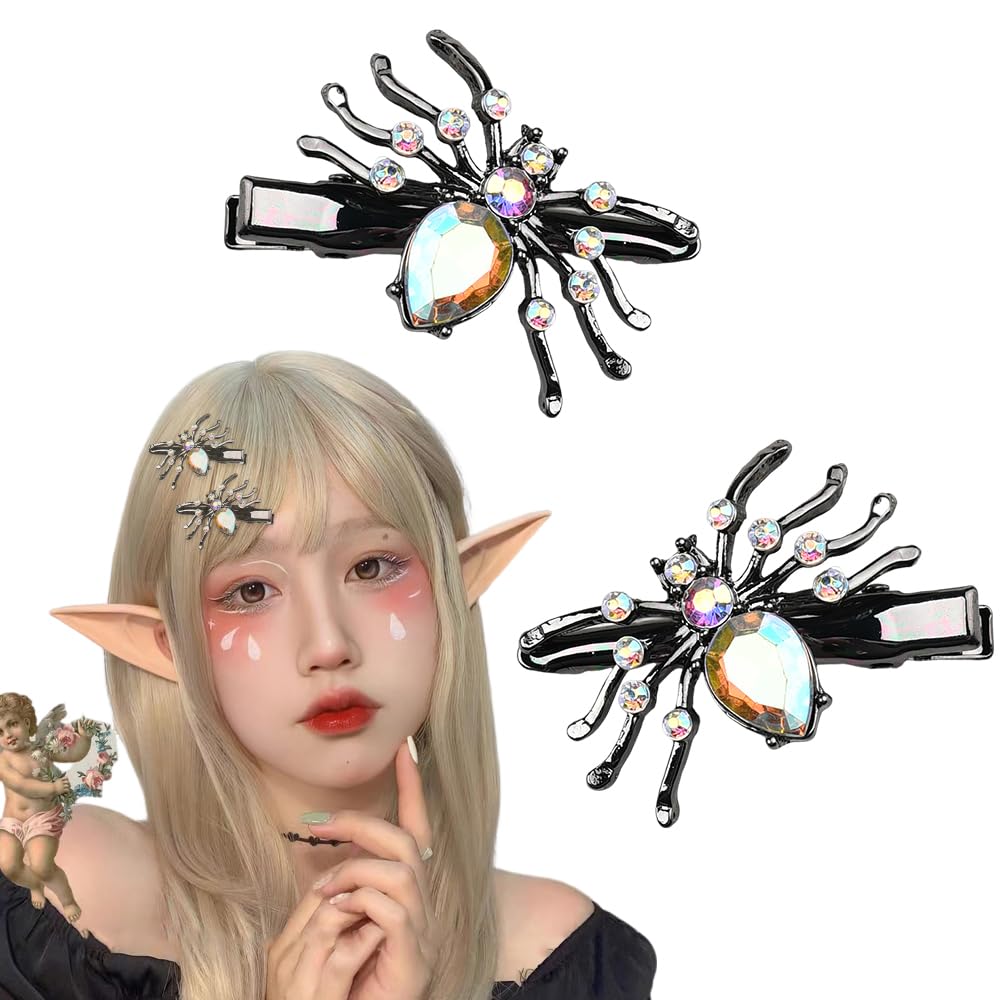 Halloween Costumefor Women Girls Spider Hair Clip Barrettes for Teen Girl gothic hair clips for Halloween Party Costumes Accessories Gift for Women Hair Accessories 2Pcs