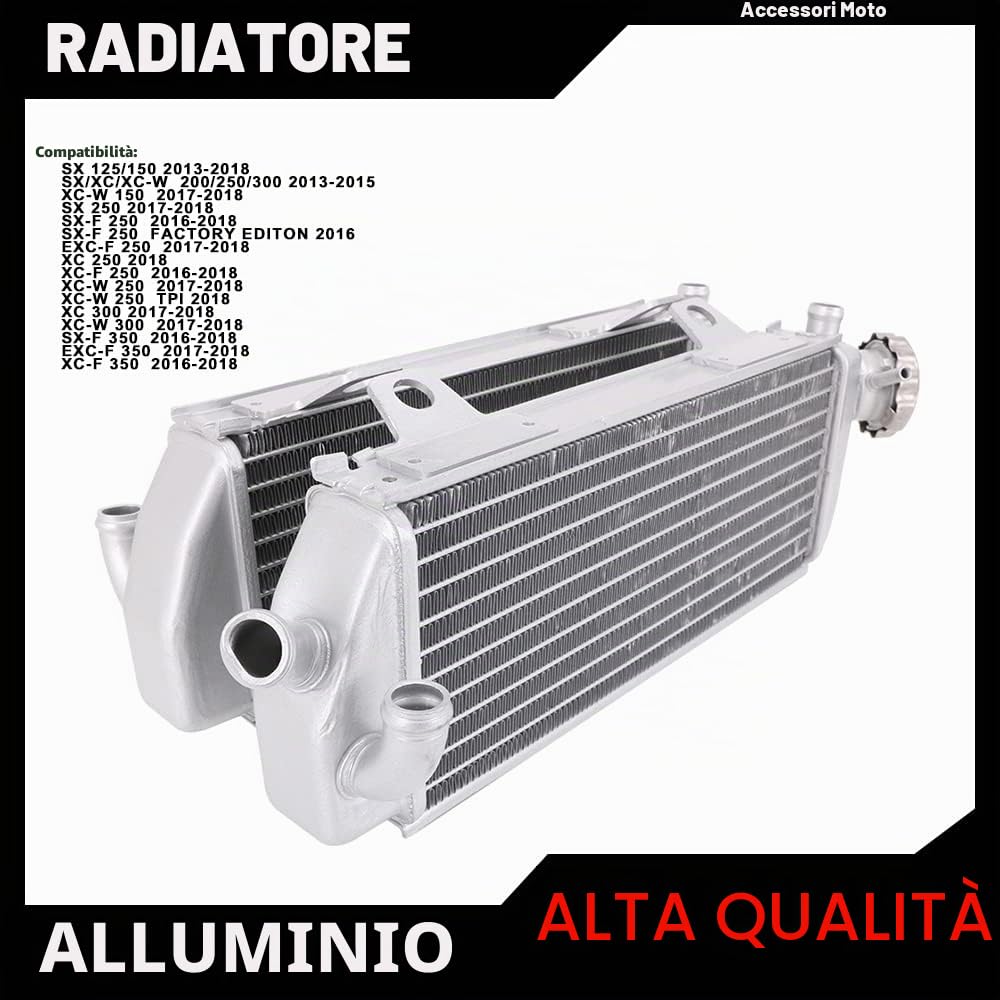 AnXin Radiatore Radiatori Aluminum Fit per EXC XC-W 250 300 350 450 500 SX SX-F Factory Editon EXC-F XC XC-F XC-W 2016 2017 2018 Moto Cross