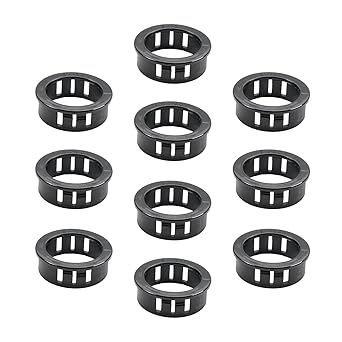 Yinpecly 30mm Cable Snap Bushing Grommet Protector Black Nylon Snap in Cable Hose Bushing Grommet Round Snap Bushing 10Pcs