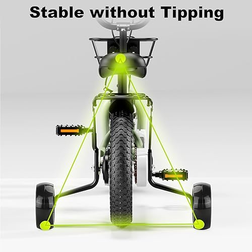 Miniatura 3 de Ruedas de entrenamiento, ruedas de entrenamiento más anchas para niños de 12, 14, 16, 18, 20 pulgadas, velocidad única y velocidad variable,