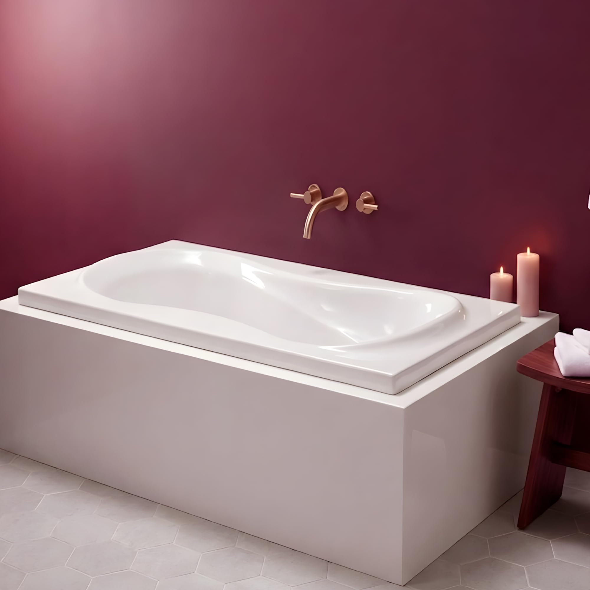 Hindware Trendy Bathtub for Bathroom | ABS Body | Floor Mount | White | Size: 5.00 x 2.51 x 1.56 ft (LxWxH) | 1 Year Warranty | Fixing Kit & Accessories Not Included