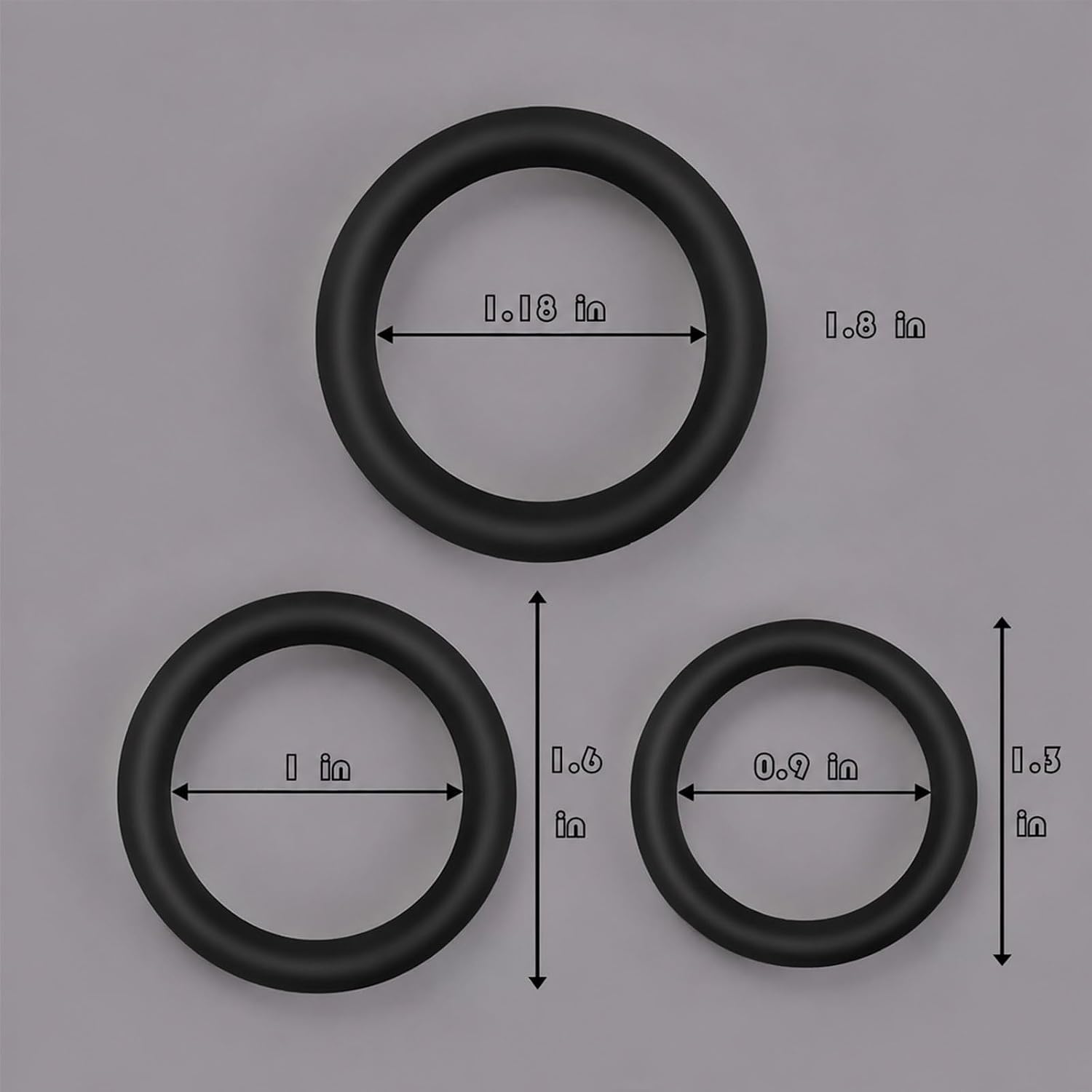 3PCS Premium Men's Support Rings, Ultra Stretchy TPR Ring Set, Soft Flexible Comfort Fit, Reusable Support Accessories Compatible with Pump
