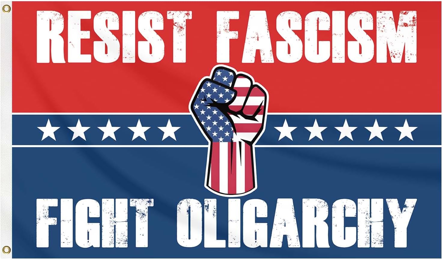 Resist Fascism Flag Fight Oligarchy Anti Political Protest 3x5 Feet Resistance Banner with 2 Grommets (P6)