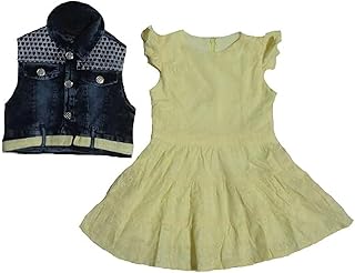 فستان صيفي للبنات - طقم من قطعتين - اصفر فاتح، 3-4 سنوات