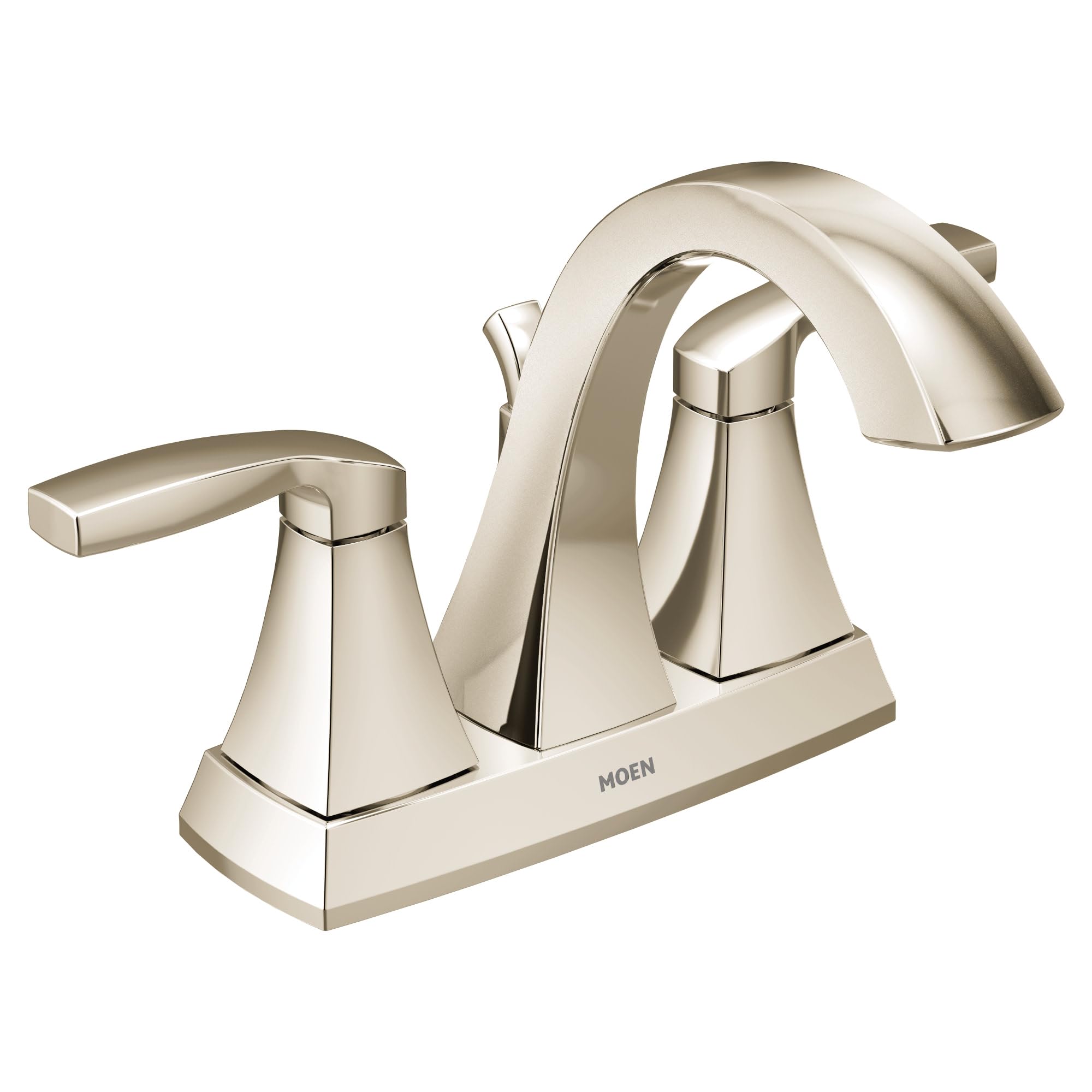 Moen 6901NL Voss Collection İki Kollu Yüksek Ark Ortaya Seti Banyo Musluğu, Cilalı Nikel