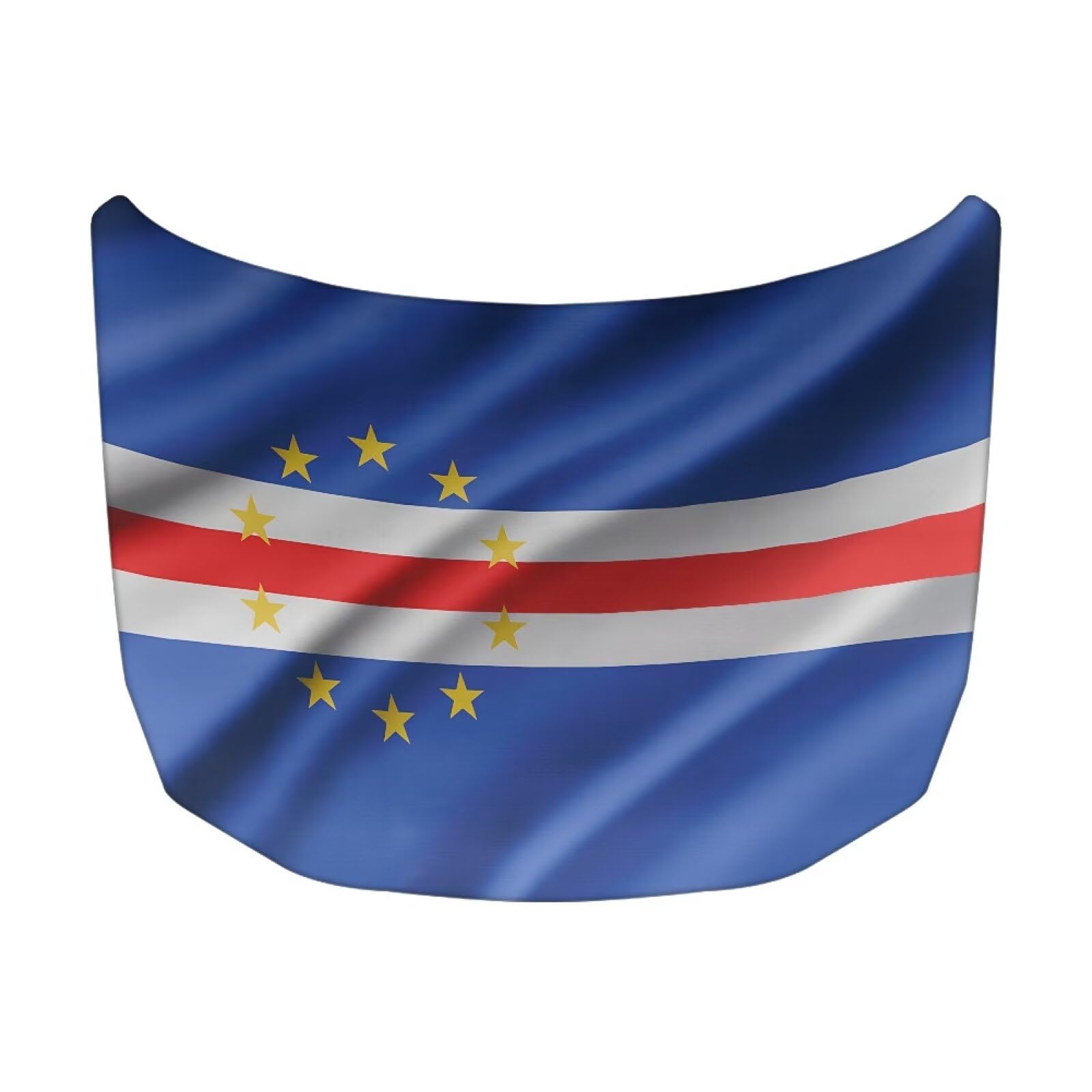 Car Hood Cover Cape Verde Flag Print Car Hood Protector Waterproof Universal Automotive Exterior Accessories Patriotic Decorations for Compact Vehicles Sedans Trucks SUVs for Sports Events