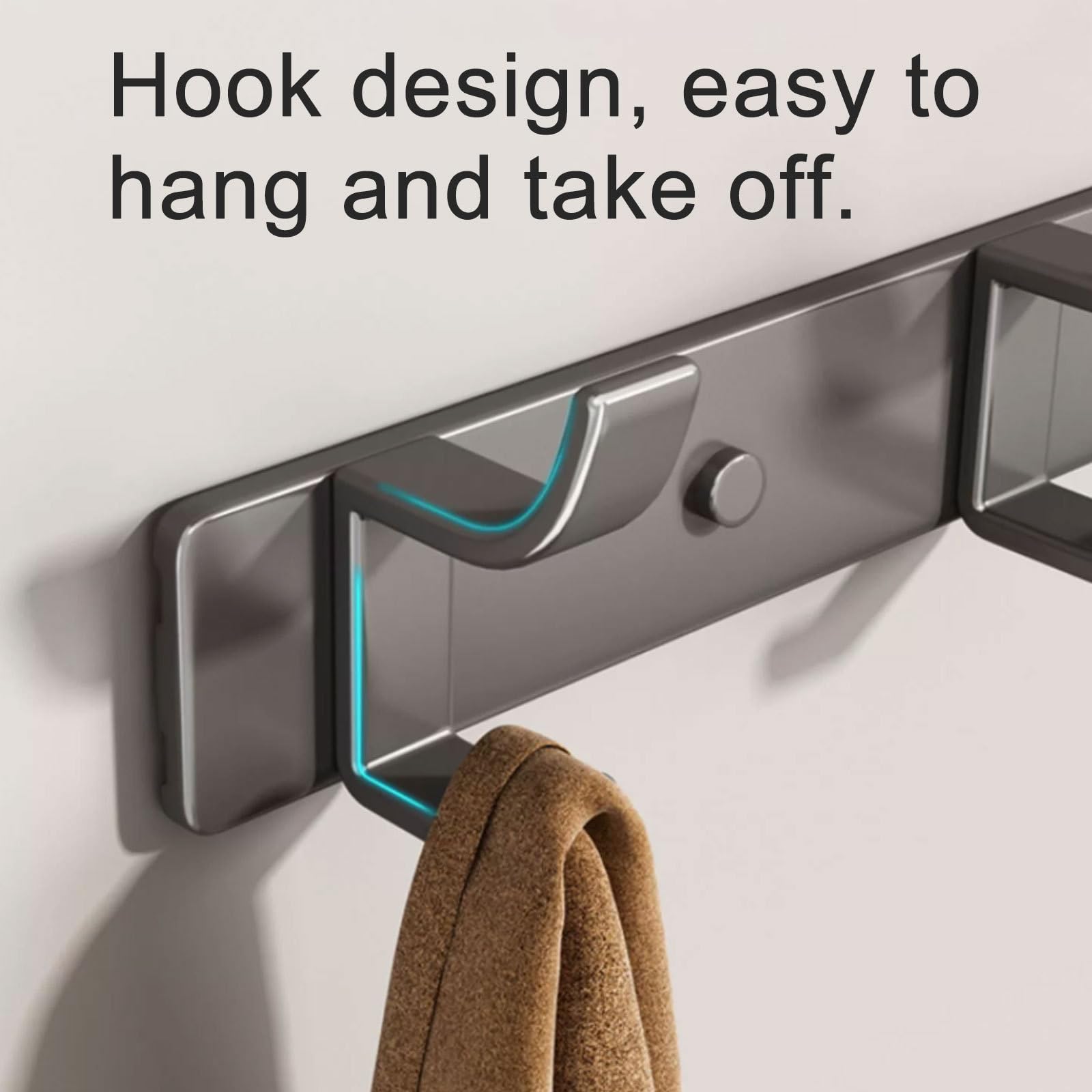 Sólido Perchero de Pared de Aluminio Perchero de Pared con punzón Perchero de Pared con Doble Gancho Práctico