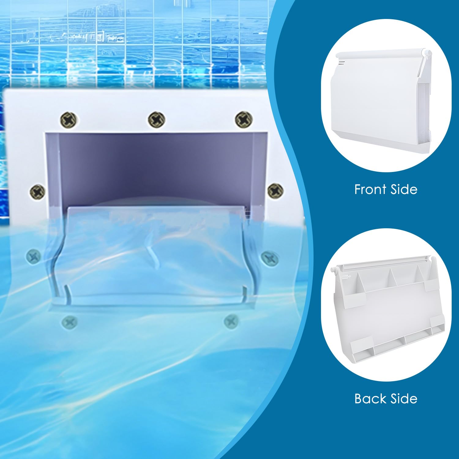 Buachois 2 Pièces Volet de Skimmer Piscine, 19.5 x 14 cm Piscine Filtre écumoire Porte Déversoir pour Skimmer, Déflecteur de Déversoir de Porte de Piscine, Piscine écumoire Clapet Porte pour Piscine