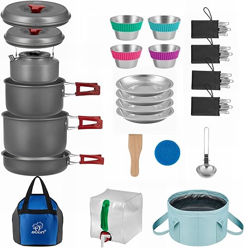 Miniatura 3 de Estufa de camping 3 quemadores 20400 BTU con Bulin 37PCS utensilios de cocina para acampar Kit de desorden ligero