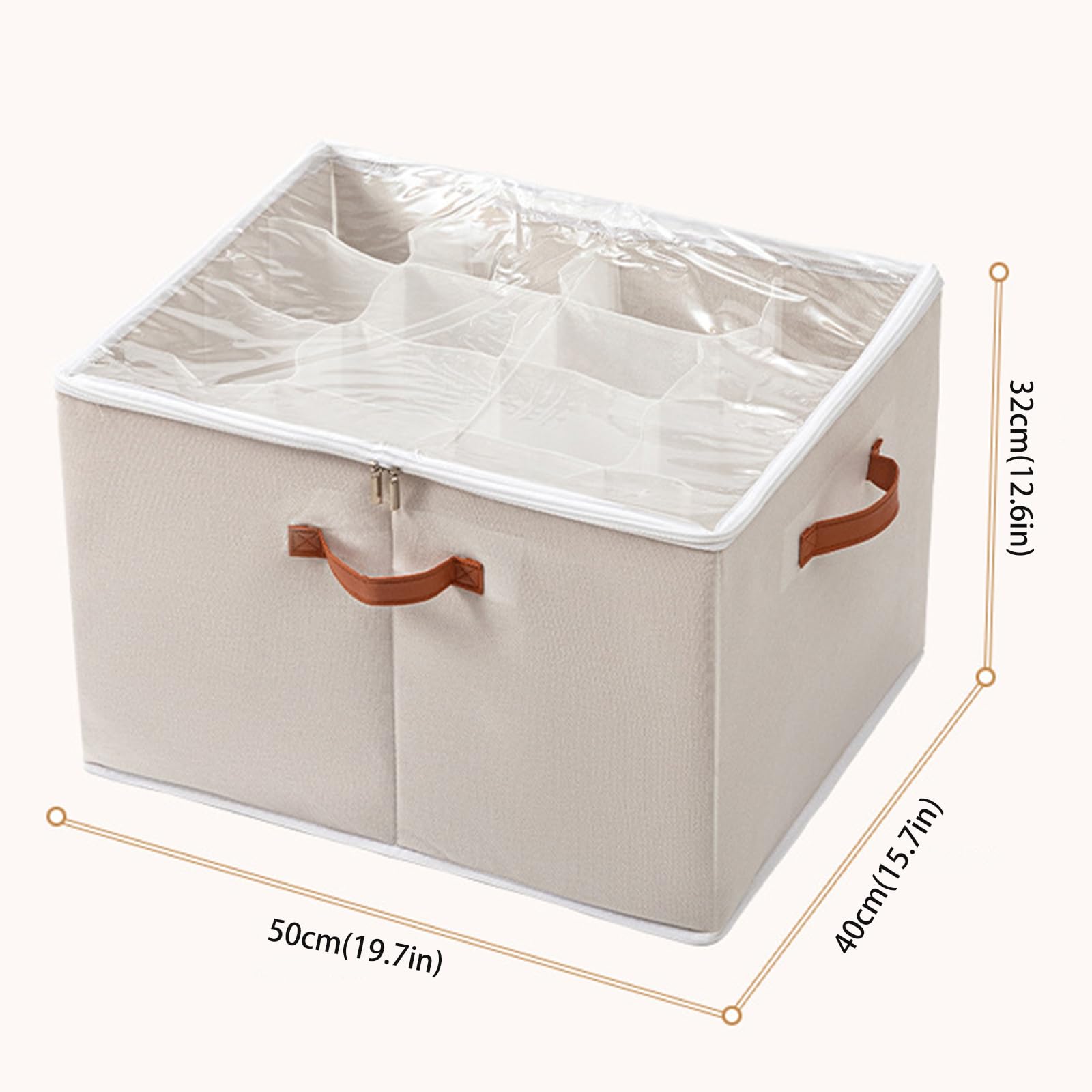 Paquete de 2 cajas de almacenamiento plegables transparentes para zapatos con fundas y asas resistentes, organizadores que ahorran espacio para tenis y tacones, solución perfecta para el armario