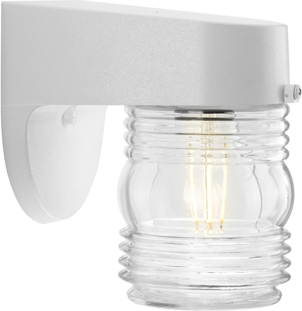 Progress Lighting Polycarbonate Outdoor 1-Light Clear Glass Traditional Outdoor Wall Light White