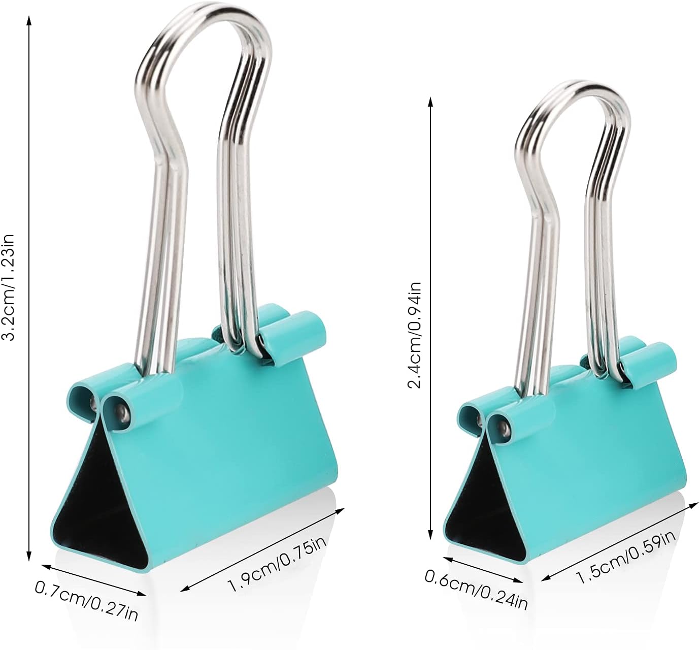 Molain 100Pcs Colored Metal Paper Binder Clips, 60Pcs 15mm Clamps