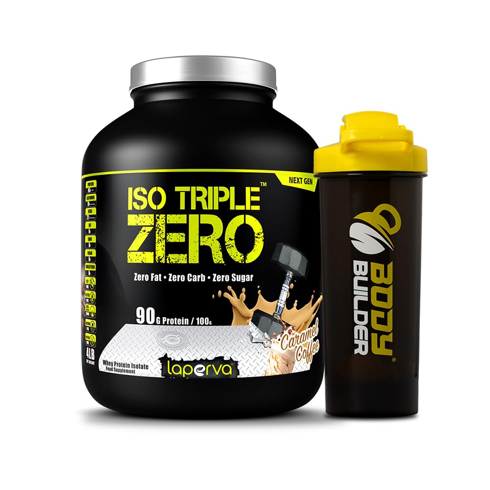 Laperva Isolated Whey Protein Powder Zero Fat, Carbs & Sugar (4 Lbs, Caramel Coffee) Caramel Coffee 4 Lbs