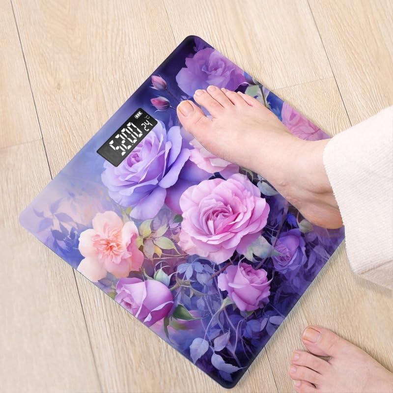Miniatura 7 de Báscula digital para peso corporal Báscula de peso de baño de alta precisión de 400 libras con pantalla retroiluminada, báscula personalizada para