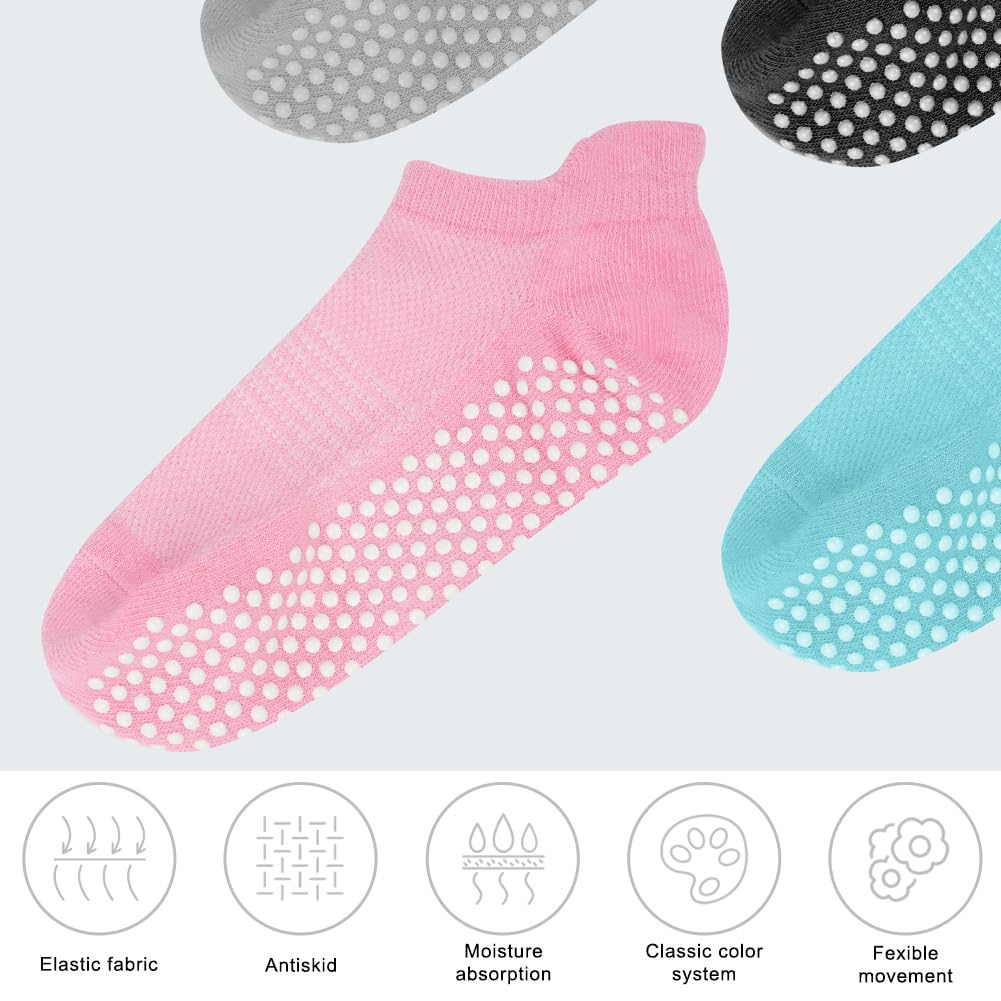 flintronic Calze Antiscivolo per Donna e Uomo, Calzini Antiscivolo Yoga, Calze Yoga, Calzini Pilates Sportivi con Puntini in Gomma per Yoga, Pilates, Balletto, Danza, Fitness