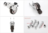 Vista 6 de Ruedas giratorias que se pueden girar boca abajo, ruedas giratorias de goma resistente de 1.5/2 pulgadas, ruedas silenciosas para muebles de cuna