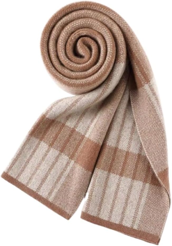 JSEIAJB Autumn And Winter Men's Cashmere Scarf With Thickened Warmth And Windproof Stripes As A Gift